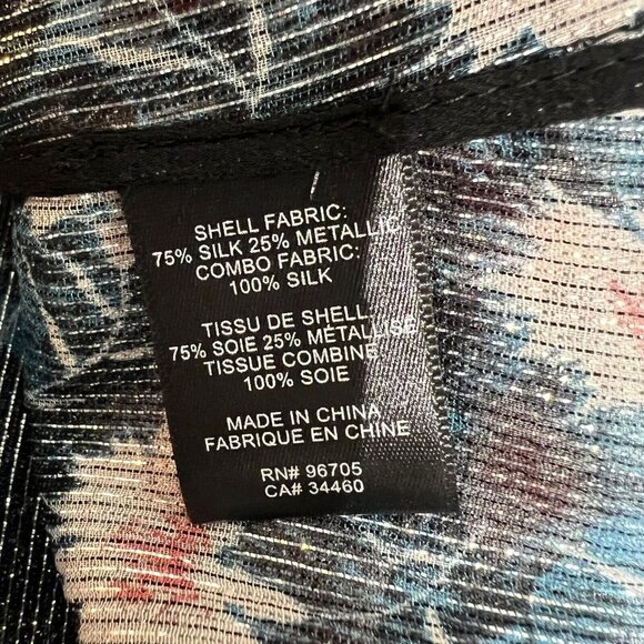 Rebecca Taylor Silk Top Flutter Sleeve Size S Floral Sheer Coquette Romantic - Picture 12 of 13